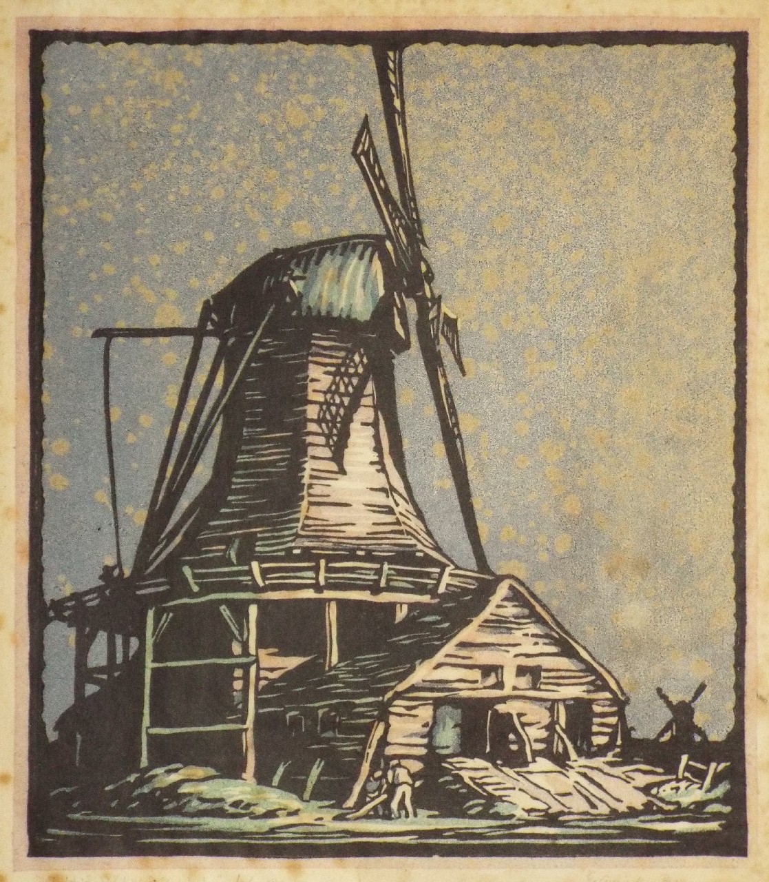 Woodblock - The Windmill - Benney